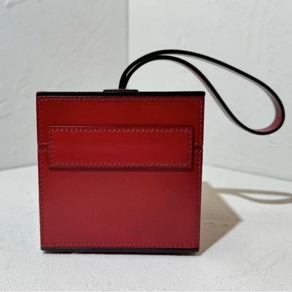 AUTHENTIC Moynat Calfskin Mini Vanity Case Clutch Red - Picture 7 of 16